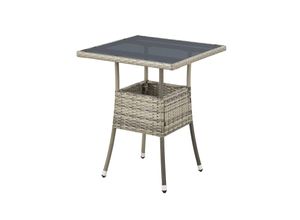 4262437180199 - Polyrattan Gartentisch Yoro eckig - wetterfest Outdoor Beistelltisch 60x60 cm - Grau