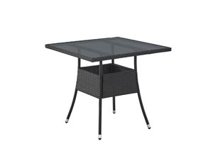 4262437180205 - Polyrattan Gartentisch Yoro eckig - wetterfest Outdoor Beistelltisch 80x80 cm - Schwarz