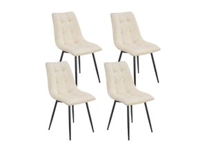 4262437180731 - Esszimmerstühle Blanca 4er Set - Samt Stühle gepolstert - Stuhl für Esszimmer Küche & Wohnzimmer - modern belastbar bis 120 kg Beige - Juskys