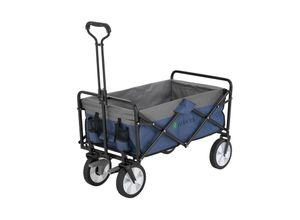 4262437180908 - Bollerwagen 100 kg Tragkraft - Transportwagen faltbar - Einkaufen Outdoor & Camping - Strandwagen Faltbollerwagen Handwagen Blau   Grau - Juskys