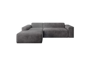 4262437182261 - Sofa Vals Links mit PESO Stoff - Ecksofa Couch Wohnzimmer modern Sitzfläche - Dunkelgrau