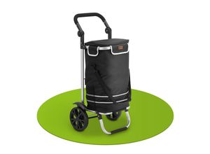 4262437182339 - Einkaufstrolley 3in1 mit 2 Rollen für Shopping - 56 L Tasche - Trolley klappbar - Schwarz