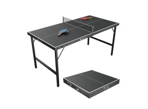 4262437182452 - Mini Tischtennisplatte Flexi mit Zubehör - Tisch klappbar - Indoor Tischtennis für Zuhause - Schwarz