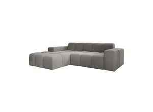 4262437183244 - Sofa Merano Links - Ecksofa 3 Sitzer Couch in L Form mit Ottomane - Boucle-Gewebe in Grau