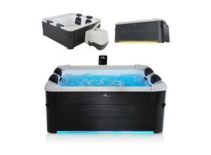 4262437183251 - Whirlpool Oslo für 6 Personen - Indoor & Outdoor Pool mit LED Zubehör & App - Hot Tub Grau