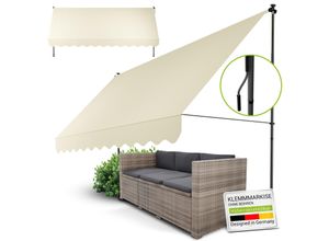 4262437183770 - Klemmmarkise Kapstadt 400x120 cm - Höhenverstellbar ohne Bohren wasserabweisend - Beige