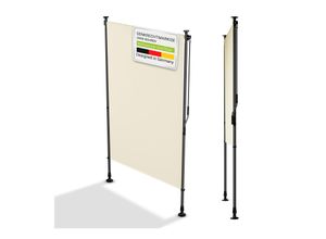 4262437183817 - Senkrechtmarkise Barbados 120x310 cm - Sonnenschutz höhenverstellbar ohne Bohren - Beige