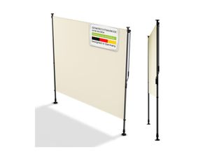 4262437183855 - Senkrechtmarkise Barbados 200x310 cm - Sonnenschutz höhenverstellbar ohne Bohren - Beige