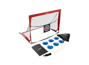 4262437184630 - Pop-up Fußballtor Goal Master - 2er Set mit Zubehör 2 Fußballtore Indoor Garten - Rot