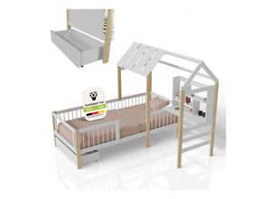 4262437185460 - Kinderbett Yari - Integrierter Schreibtisch Schublade Pflegeleicht 150 kg belastbar - weiß natur 4262437185460 - Kinderbett Yari - Integrierter Schreibtisch Schublade Pflegeleicht 150 kg belastbar - weiß natur