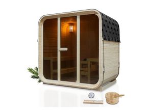 4262437185781 - Vorbestellung Fasssauna Cube Big Fjora für 6 Personen mit 9kW Ofen Glasfront & Zubehör 4262437185781 - Vorbestellung Fasssauna Cube Big Fjora für 6 Personen mit 9kW Ofen Glasfront & Zubehör