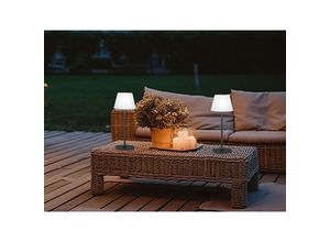 4262442790185 - Meinewunschleuchte - 2er set dimmbare Outdoor Akku Tischlampen ohne Stromkabel - Höhe 38cm