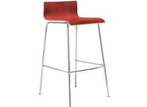 4262442790499 - Mauser Sitzkultur - Design Barhocker mit Rückenlehne Sitzschale Rot Höhe 91cm