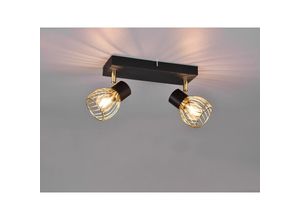 4262442792479 - Meinewunschleuchte - led Deckenstrahler mit Gitter Lampenschirmen in Gold Breite 30cm