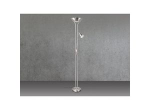 4262442793100 - Klassischer LED Deckenfluter mit Leselampe in Silber matt Höhe 1815cm