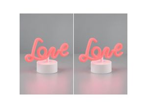 4262442794466 - 2er SET LED Dekoleuchte mit Schriftzug Love Batterie- oder USB betrieben H 14cm