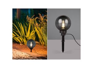 4262442795265 - LED Leuchtkugel für den Garten mit Strom rauchfarbig 5m Kabel Ø 20 cm