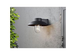 4262442798532 - Led Außenwandleuchte aus Aluminium Schwarz & Klarglas Höhe 21cm