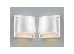 4262442799379 - Meinewunschleuchte - 2er Set led Außenwandleuchten Downlight Weiß Höhe 165cm