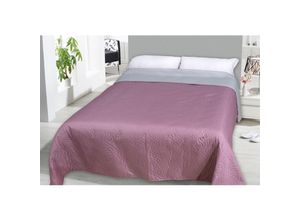 4262445850732 - - Uni Tagesdecke Steppddecke 240x220cm -M943958-rosa grau