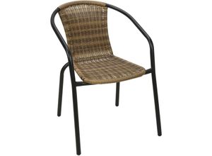 4262445852453 - Bistro Stapelstuhl Stahl   Rattan Schwarz Cappuccino-X58000050-1