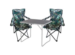 4262445853078 - 3-teiliges Campingmöbel Set Tisch schwarz 2 x Stuhl Camouflage-X35000200+2xMPO2469