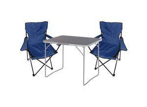 4262445853085 - - 3-teiliges Campingmöbel Set Tisch schwarz 2 x Stuhl Blau-X35000200+2xMPO2431