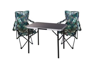 4262445853214 - 3-teiliges Campingmöbel Set Tisch schwarz 2 x Stuhl Camouflage-X35000310+2xMPO2469