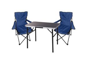 4262445853221 - - 3-teiliges Campingmöbel Set Tisch schwarz 2 x Stuhl Blau-X35000310+2xMPO2431