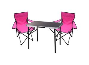 4262445853245 - - 3-teiliges Campingmöbel Set Tisch schwarz 2 x Stuhl Pink-X35000310+2xMPO2471