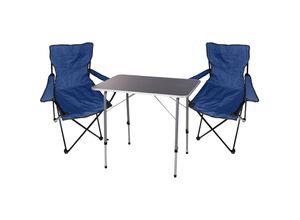 4262445853290 - - 3-teiliges Campingmöbel Set Tisch schwarz 2 x Stuhl Blau-X35000300+2xMPO2431