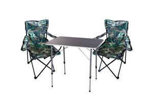 4262445853306 - - 3-teiliges Campingmöbel Set Tisch schwarz 2 x Stuhl Camouflage-X35000300+2xMPO2469