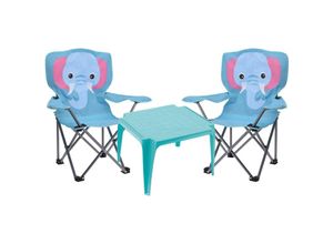 4262445854044 - Kinder Sitzgarnitur 3-teilig Blau-TAVOLO-Blau-FC1000050-2xBlau-Elefant