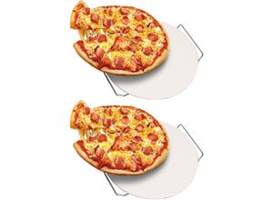 4262445854112 - - Pizza Steinplatte Ø33cm inkl Metallgestell-MPZ033-2er