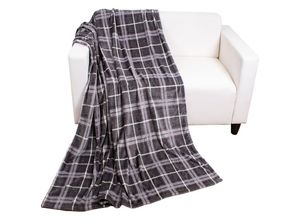 4262445859643 - - Flanell Kuscheldecke Karo 150x200cm-M995469-Grau