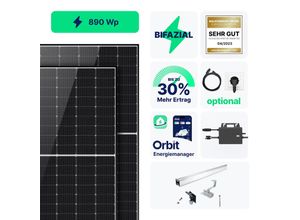 4262449329395 - priwatt Balkonkraftwerk - 2 Solarmodule - 890 Wp - Schr