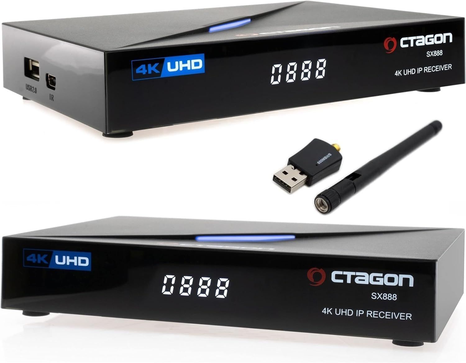 4262454470013 - OCTAGON SX888 4K ULTRA HD IP HDMI USB H265 Stalker Multistream IPTV Receiver + 600 Mbit s WLAN