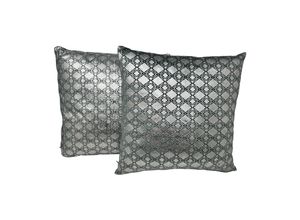 4262456960697 - Jet-Line® 2-er Set Dekokissen Raute Petrol Silber 40x40 cm Indoor Zierkissen mit Füllung Indoor 4262456960697 - Jet-Line® 2-er Set Dekokissen Raute Petrol Silber 40x40 cm Indoor Zierkissen mit Füllung Indoor