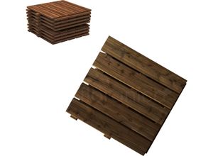 4262471580627 - Floranica Holzterrassenplatten 1 Stück 50x50 cm Imprägniertes Lärchenholz Braun Boden für die Sauna