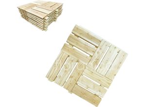 4262471580641 - Floranica Terrassenmosaik aus Holz 1 Stück 60x60 cm Gartenfliesen Lärche Natürliche Farbe Terrassenb