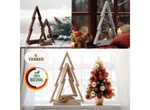 4262471584335 - Floranica Tannenbaum 2er-Set aus Kiefernholz Holztannenbäume - Unbehandelt