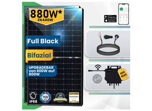 4262472912700 - Epp Balkonkraftwerk Komplettset 880W Bifazial Growatt NEO Wechselrichter 800W Photovoltaik Solaranlage mit 5m stecker