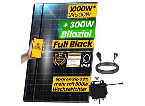 4262472912762 - Epp Balkonkraftwerk Komplettset 1000W Bifazial Growatt NEO Wechselrichter 800W Photovoltaik Solaranlage mit 5m stecker