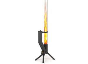 4262479840013 - Gardenflare - Feuerrohr – elegante Edelstahl Feuersäule und Pelletfackel - schwarz