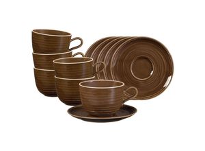 4262487295966 - Milchkaffeetassen mit Untertassen Terra 400 ml 6er Set