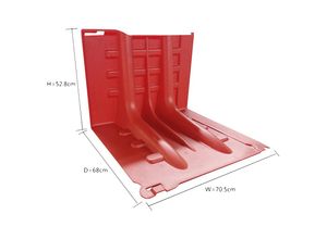 4262512390666 - Hochwasserbarriere modularer Aufbau gerades Stück UV-beständig L 705 x B 680 x H 528 mm ABS-Kunststoff rot 1 Stück