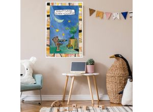 4262513380147 - Leinwandbild LUCKYLINDE Der kleine Bär - Hauptsache schön glücklich bunt B60cm H90cm T2cm Canvas Holzrahmen Bilder Exklusive JANOSCH Kindermotive