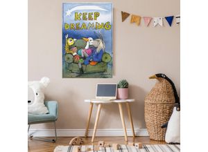 4262513380352 - Leinwandbild LUCKYLINDE Der kleine Bär und der kleine Tiger mit Freunden bunt B60cm H90cm T2cm Canvas Holzrahmen Bilder Exklusive JANOSCH Kindermotive