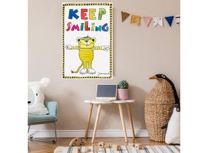 4262513380529 - Leinwandbild LUCKYLINDE Der kleine Tiger - Keep Smiling bunt B40cm H60cm T2cm Canvas Holzrahmen Bilder Exklusive JANOSCH Kindermotive