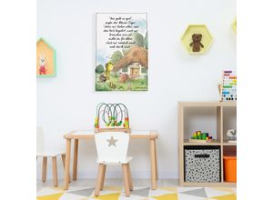 4262513380635 - Leinwandbild LUCKYLINDE Der kleine Bär und der kleine Tiger vor ihrem Haus bunt B30cm H45cm T2cm Canvas Holzrahmen Bilder Exklusive JANOSCH Kindermotive